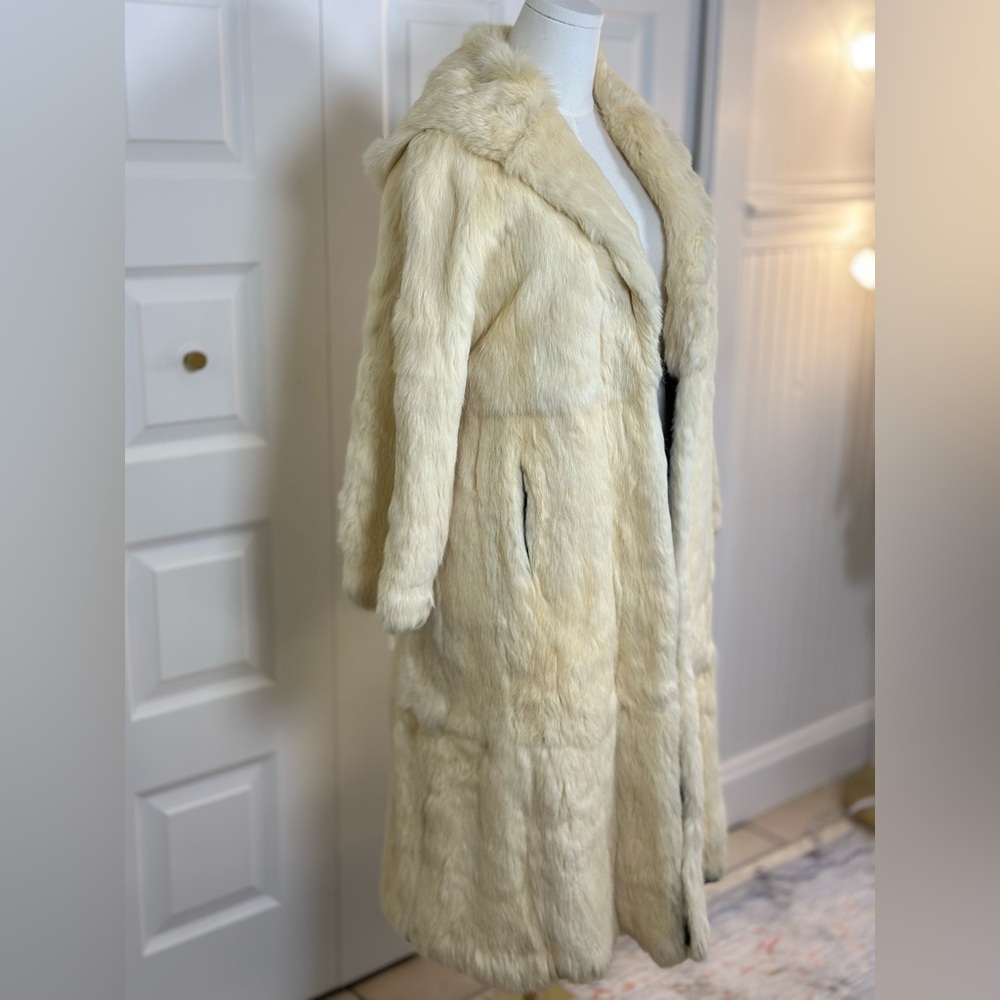 Hooded Rabbit Fur Coat - Picture 3 of 12